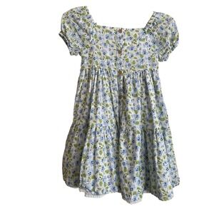 Joie Kids Blue Floral Babydoll Tiered Button Front Midi Dress Lace 8yrs Cottage